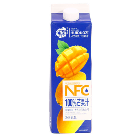 汇多滋 100%NFC苹果汁芒果汁原果榨取非浓缩饮品饮料1L*2瓶 2瓶图片