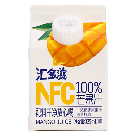 汇多滋 100%NFC苹果汁芒果汁橙子汁饮325ml*3屋顶盒 3盒图片