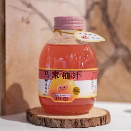 柚美时光 马家柚柚子汁复合果汁NFC原浆玻璃瓶装300ml*12瓶/箱图片