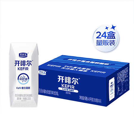 君乐宝 开啡尔 常温风味发酵乳 原味酸奶200g*24盒量贩装图片
