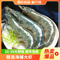 海底尤物 【发顺丰】海捕盐冻大虾20/30规格 净重1.65kg以上