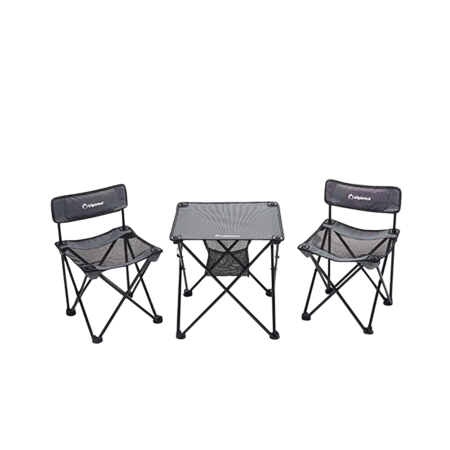 外交官 折叠桌椅-灰色DFJ-201*2+DFJ-202 三件套图片