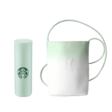 星巴克/STARBUCKS 经典绿色款不锈钢杯配杯套套装325mL