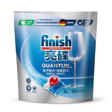 亮碟 finish量子极净洗碗凝珠3颗*10袋图片