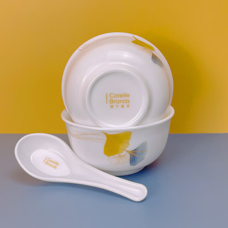 Corelle Brands康宁 冰萃玲珑金银杏餐具12件套CB-BSYX12A/KZ/LS