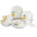 Corelle Brands康宁 冰萃玲珑金银杏餐具24件套CB-BSYX24/KZ/LS