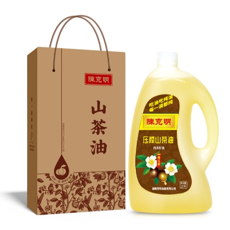 陈克明 浓香小榨茶籽油2L物理压榨家用食用油初榨烹饪凉拌不添加