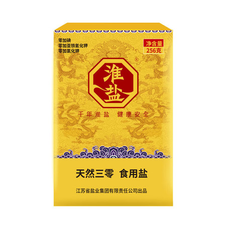 淮盐 天然三零盐未加碘256g*4盒