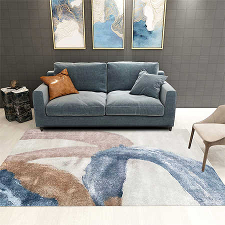 蓝翼 北欧客厅地毯卧室中式现代几何沙发茶几家用飘窗入门吸水防滑