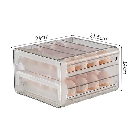 焕兴 日式抽屉式鸡蛋盒放冰箱用防摔收纳盒双层装厨房防碰撞透明保鲜盒图片