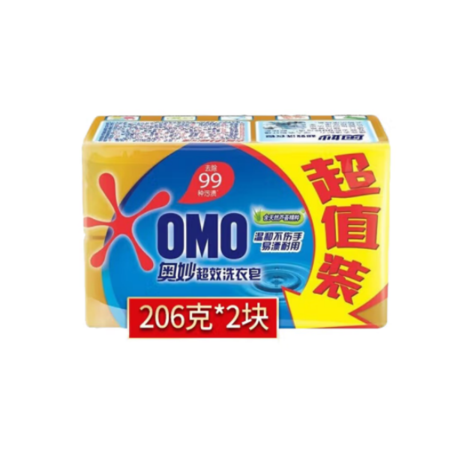 奥妙/OMO 洗衣皂超效206gX2*3（到手6块）