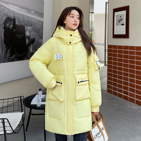  法米姿 羽绒棉服女中长款冬季新款韩版宽松加厚防风保暖外套图片