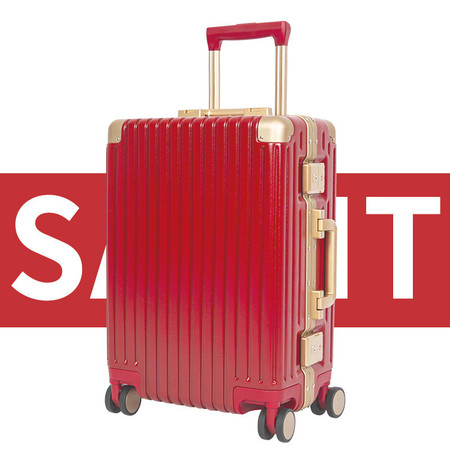 新益美 26寸红色铝框拉杆箱女行李箱结婚陪嫁箱20寸商务旅行箱图片