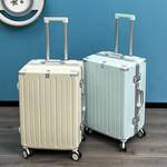 新益美 多功能行李箱铝框纯色拉杆箱皮箱万向轮新款旅行箱密码箱