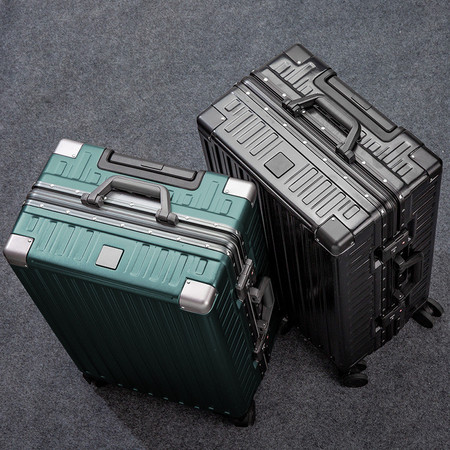 新益美 高端密码行李箱24寸复古风拉杆箱万向轮铝框加固大容量图片