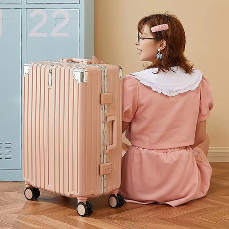 新益美 新品行李箱铝框密码箱女20寸拉杆箱旅行皮箱子男24图片