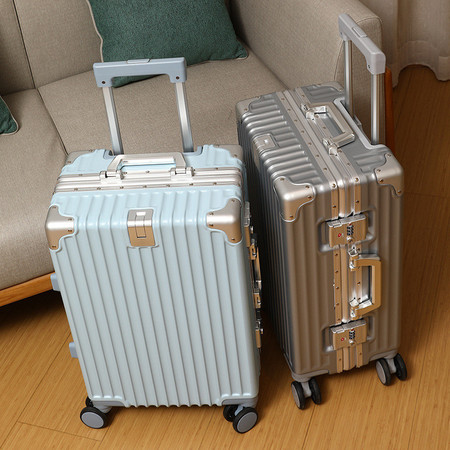 新益美 行李箱铝合金万向轮登机箱铝框拉杆箱20寸旅行密码箱图片