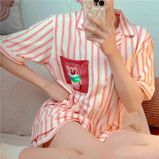 法米姿 睡衣女夏季短袖薄款卡通可爱ins网红风海绵宝宝家居服