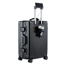 新益美 多功能行李箱铝框款24拉杆箱万向轮旅行箱26寸