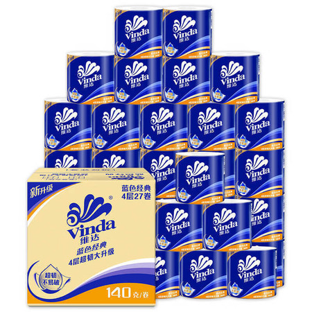 维达 V4069-B 维达蓝色经典卫卷4层140克×27卷图片