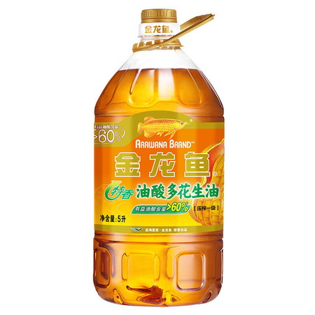 金龙鱼 食用油 压榨一级特香油酸多花生油5L 新老包装随机发货 5升图片