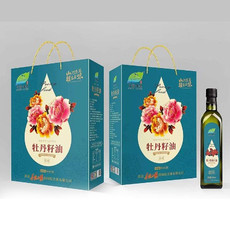 洛阳农品 手绘小镇 牡丹籽油500ml*2精品礼盒装养生食用调和油