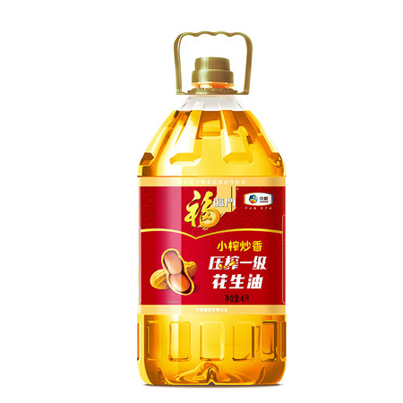 福临门 小榨炒香压榨一级花生油 4L