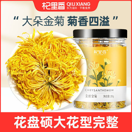 杞里香 金丝皇菊20g一朵一杯罐大菊花茶茶叶黄胎菊贡菊 金丝皇菊20克