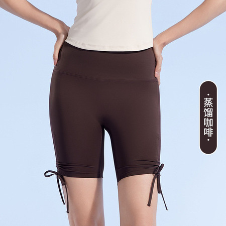  谜子 夏季紧身瑜伽短裤裸感运动高腰提臀健身五分裤 高弹力 舒适图片