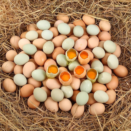 鲜小盼 正宗土鸡蛋农家散养新鲜鸡蛋宝宝辅食绿壳乌鸡蛋混装20枚图片