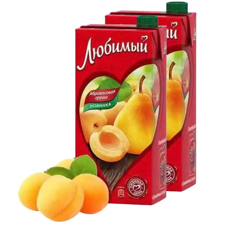 柳缤梅 俄罗斯进口混合杏梨果汁950ml(2盒装)图片