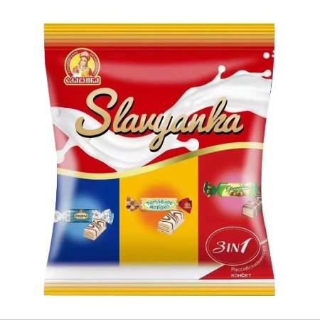 slavyanka/斯拉夫 酸奶威化饼干巧克力夹心喜糖3种混合威化500g/袋