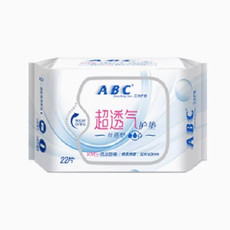 ABC 超极薄棉柔K22护垫163mm22片/包单包（8036）