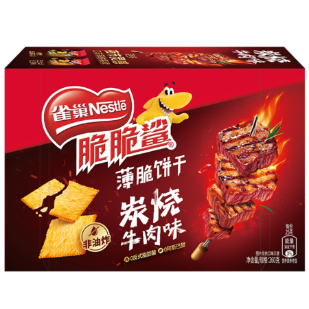 雀巢 脆脆鲨薄脆饼干碳烧牛肉芝士焗土豆味260g图片