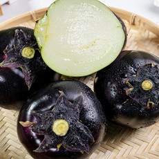 沃丰沃 【助农】紫黑圆茄子新鲜圆茄子3斤当季蔬菜自有种植当天采摘新鲜