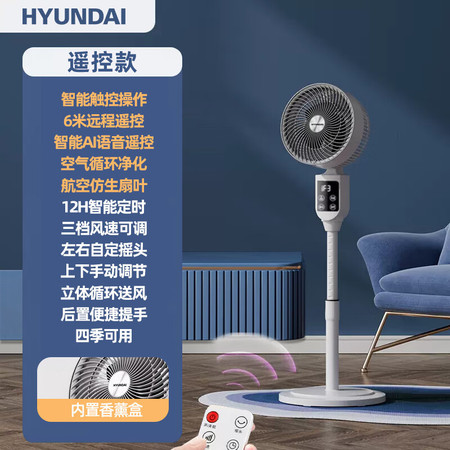 现代/HYUNDAI HYUNDAI韩国现代遥控款空气循环电风扇RFS-1948R图片