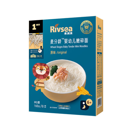 禾泱泱/Rivsea 麦分龄婴幼儿嫩碎面原味160g图片