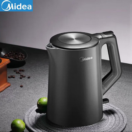 美的/MIDEA 电水壶家用双层防烫一体式304不锈钢 MK-15MS03图片