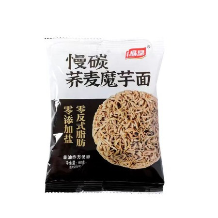 晶星 荞麦魔芋面非油炸波纹面低脂60g*35包赠送调料包10包）图片