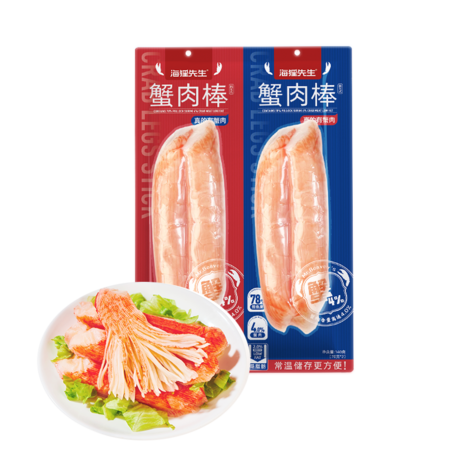 海狸先生 蟹肉棒140g*5袋 手撕蟹撕开袋即食图片