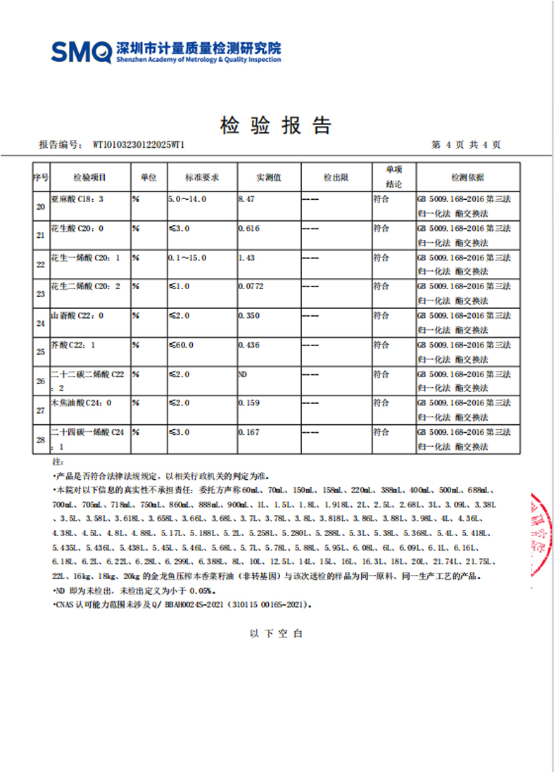 金龙鱼压榨本香菜籽油非转基因