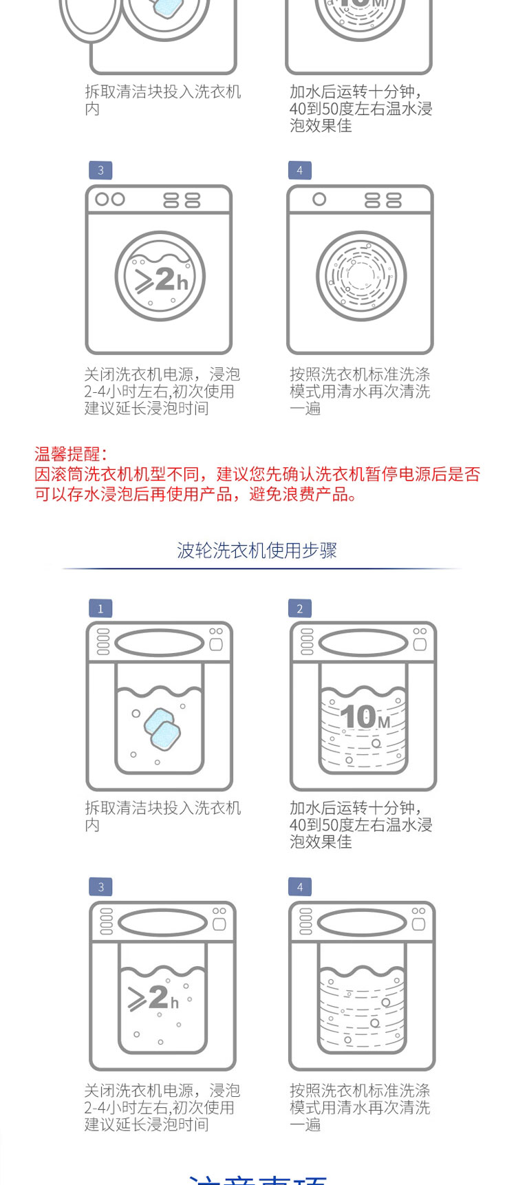 老管家洗衣机槽泡腾清洁块无香型