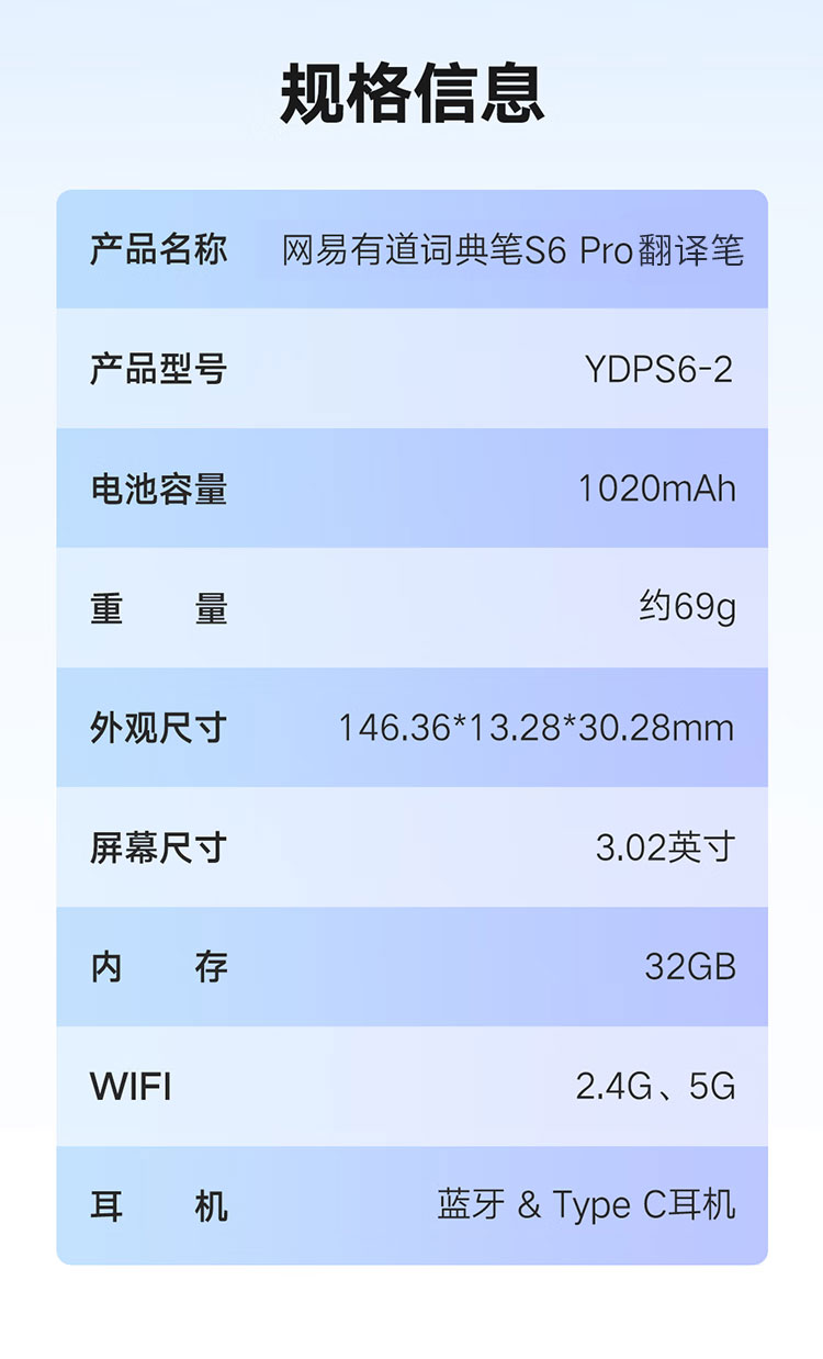 有道词典笔S6Pro翻译笔YDPS6-2